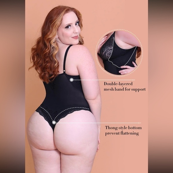 Shapellx LacyDaisy Lace Light Compression Shaping Bodysuit In Light Pink Size L - Picture 10 of 10